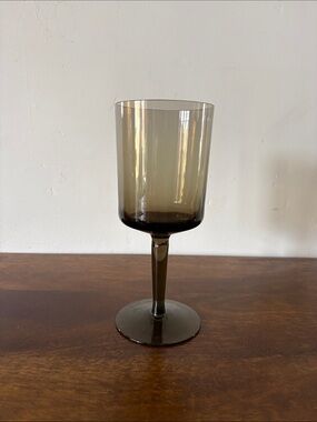 FREE W/PURCHASE* MID-CENTURY MODERN - Smoky Brown Stemmed Wine Glass